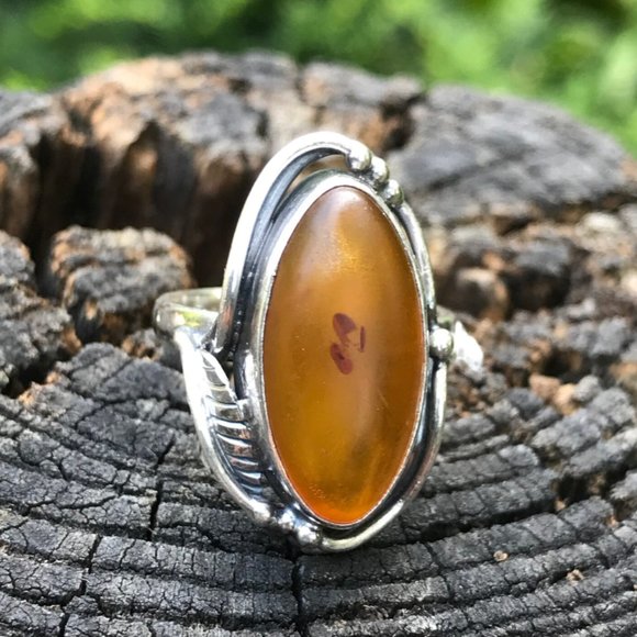 Baltic amber 925 sterling silver handmade rare vintage ring - Picture 3 of 4